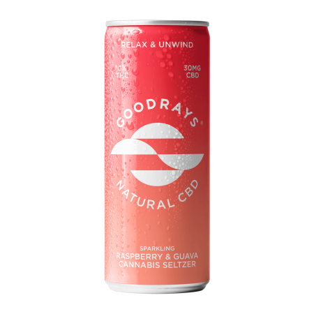 Goodrays - Raspberry & Guava, Natural 30MG CBD Seltzer - 12x250ml